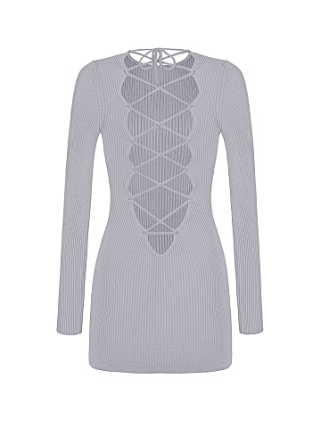 Lilac Rib Knit Mini Dress, 2