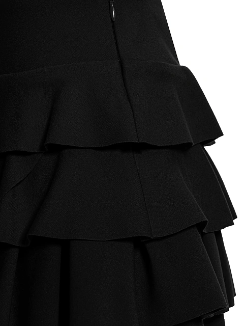 Black Ruffle Jersey Mini Skirt, 3