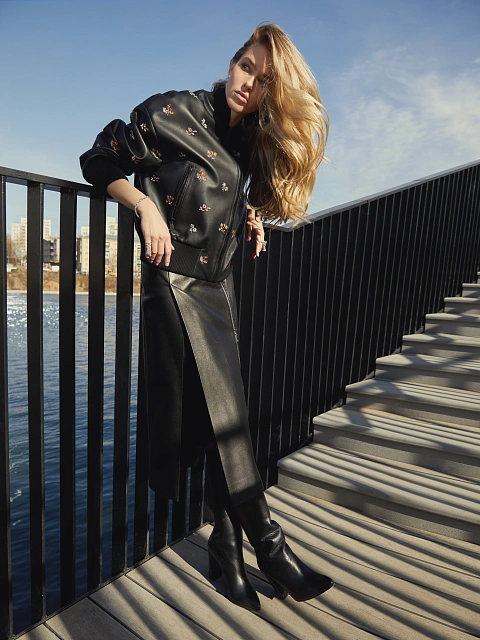 Black Leather Wrap Midi Skirt , 7 Black Leather Wrap Midi Skirt , 7