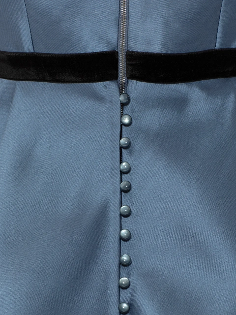 Blue Rhinestones Taffeta Mini Dress, 6