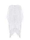 White Embroidery & Fringe Tunic Dress