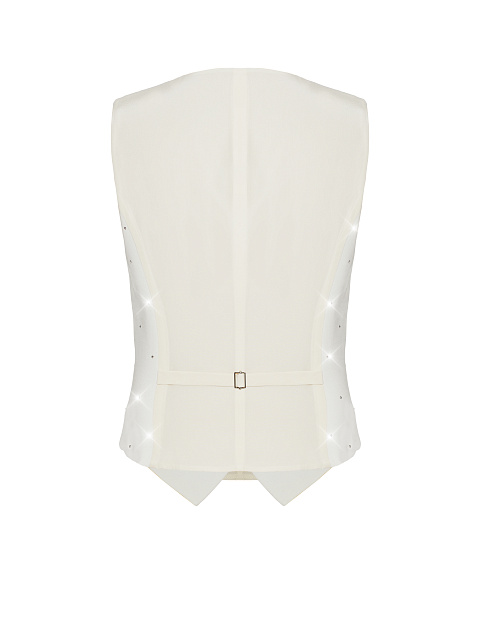 White Rhinestones Cotton Vest, 2 White Rhinestones Cotton Vest, 2