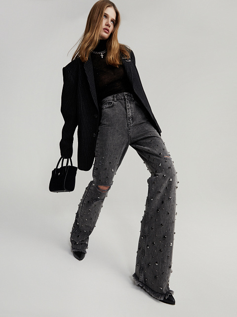 Black Shearling Lily Bag, 8