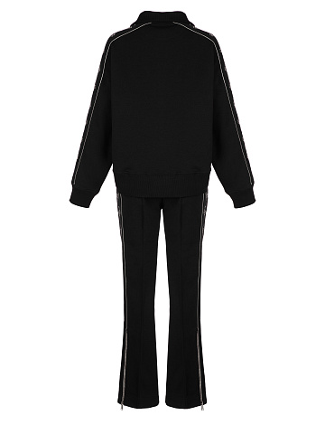 Black & White Lily Embroidered Jersey Suit, 2