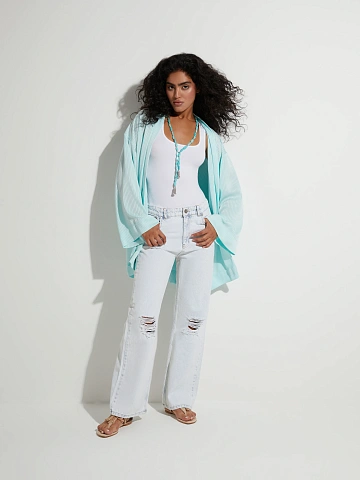 Distressed Blue Cotton Jeans, 2