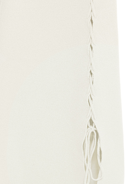 White Lace Up Jersey Maxi Dress, 4