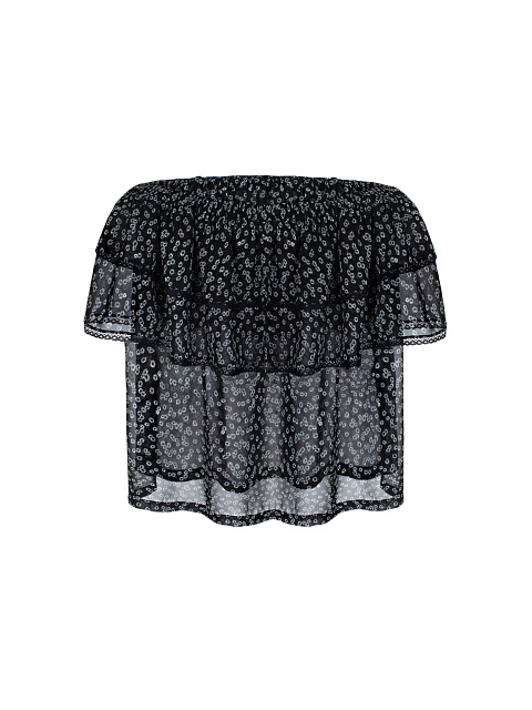 Black Chiffon Off Shoulder Top, 2 Black Chiffon Off Shoulder Top, 2