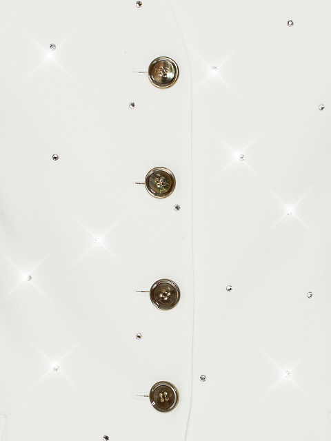 White Rhinestones Cotton Vest, 3 White Rhinestones Cotton Vest, 3