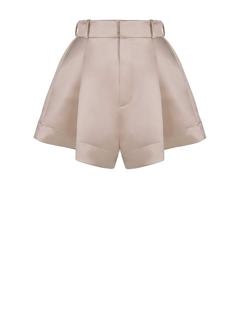Beige satin shorts, 1