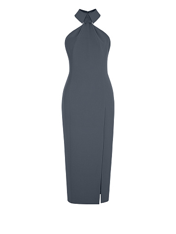 Grey Sleeveless Midi Dress, 1