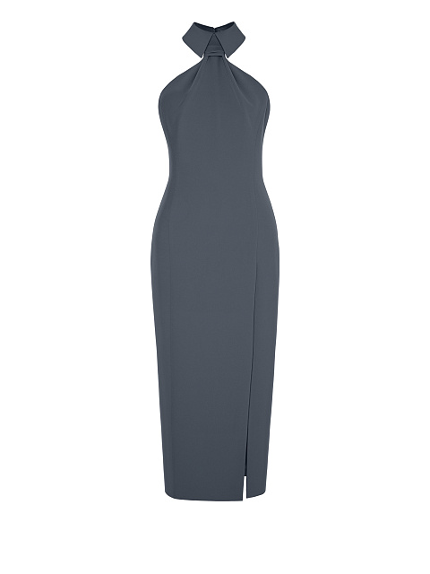 Grey Sleeveless Midi Dress, 1