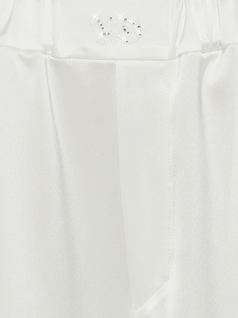White Embroidered "Bride" Silk Pajama Set, 8