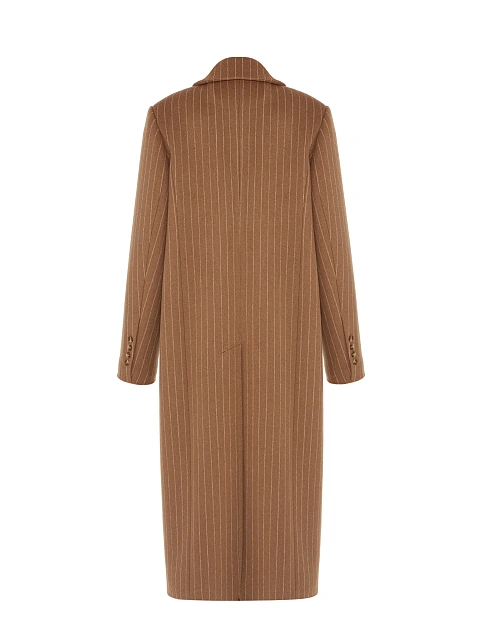 Brown Striped Double-breasted Coat, 3
