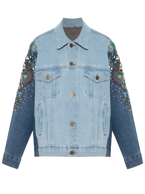 Oversized denim jacket with embroidery, 1