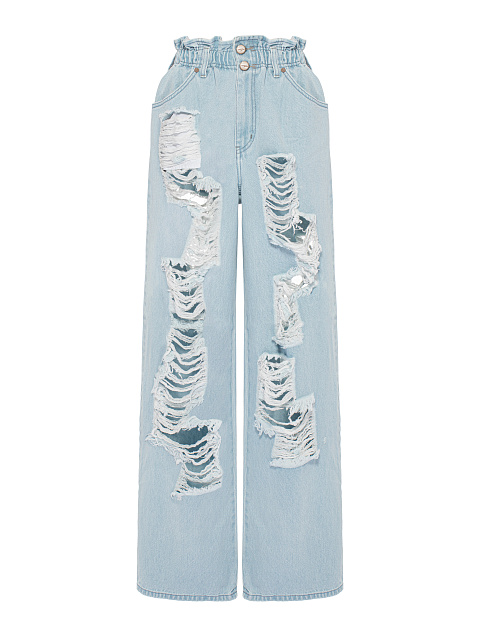 Light Blue Ripped Wide Leg Jeans, 1 Light Blue Ripped Wide Leg Jeans, 1