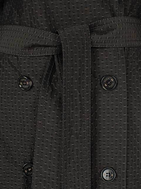 Brown Patterned Trench Coat, 4