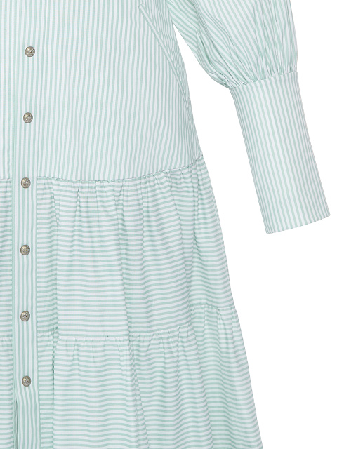 Light Green Striped Shirt Midi Dress, 3 Light Green Striped Shirt Midi Dress, 3