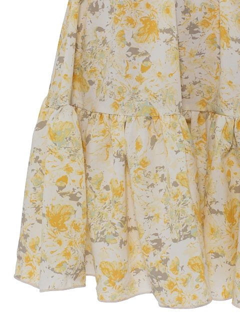 Mini dress with yellow floral print, 3