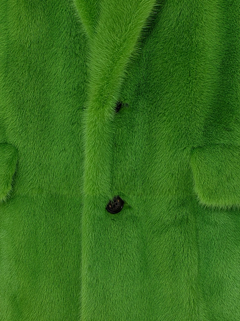 Bright Green Mink Fur Coat, 8