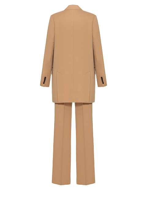 Beige Long Blazer Suit, 3