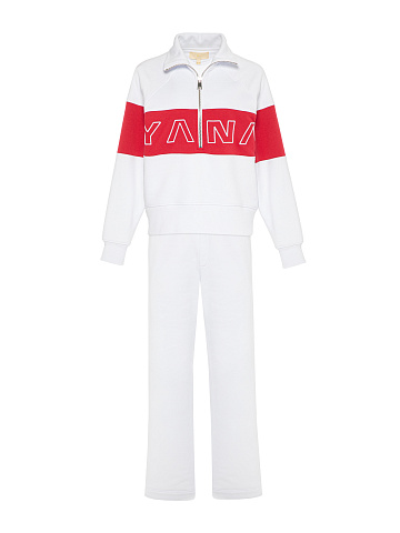 White & Red Embroidered Tracksuit, 1