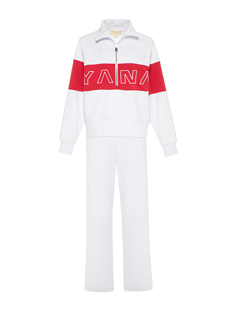 White & Red Embroidered Tracksuit, 1