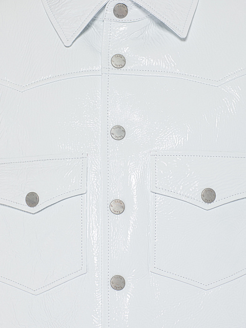 White Patent Shearling Jacket, 3