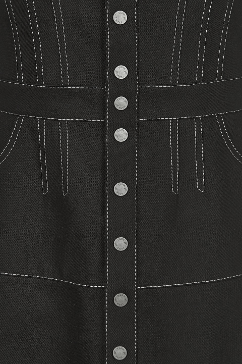 Black Denim Midi Dress, 3