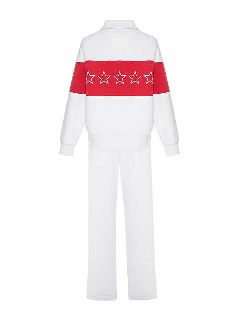 White & Red Embroidered Tracksuit, 3