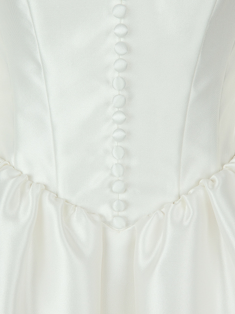 White Silk Taffeta Mini Dress, 3
