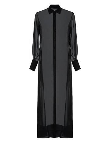 Black Sheer Shirt Dress, 1