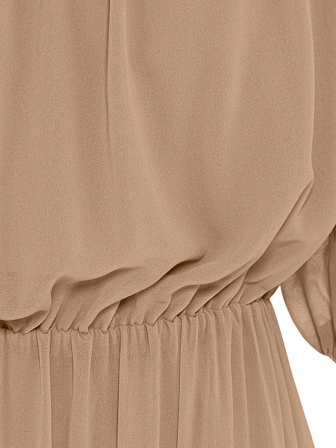 Beige Off Shoulder Maxi Dress, 3