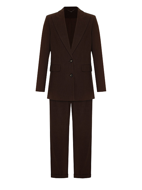 Brown cotton suit with embroidery on the back, 1