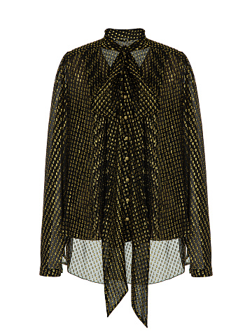 Black & Gold Polka Dot Blouse, 1