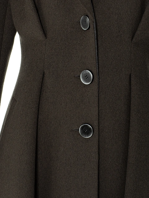 Gray Single Breasted Coat With Hood, 7