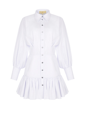 White Cotton Shirt Dress, 1
