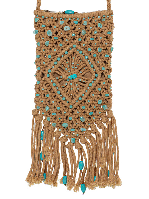 Beige Mini Bag With Bead Embroidery, 3
