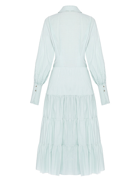 Light Green Striped Shirt Midi Dress, 2 Light Green Striped Shirt Midi Dress, 2