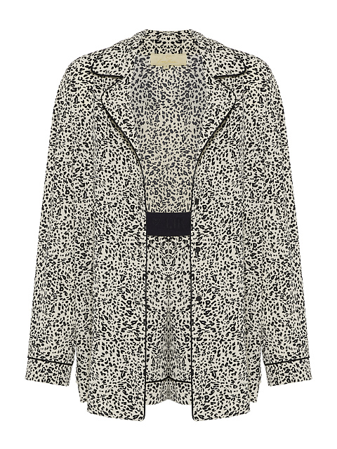 Beige Leopard Pajama Set, 3