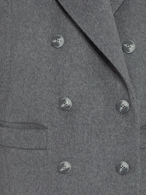 Grey Striped Double-breasted Coat, 3