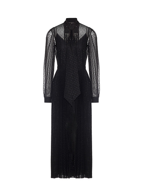 Black Chiffon Midi Dress, 1