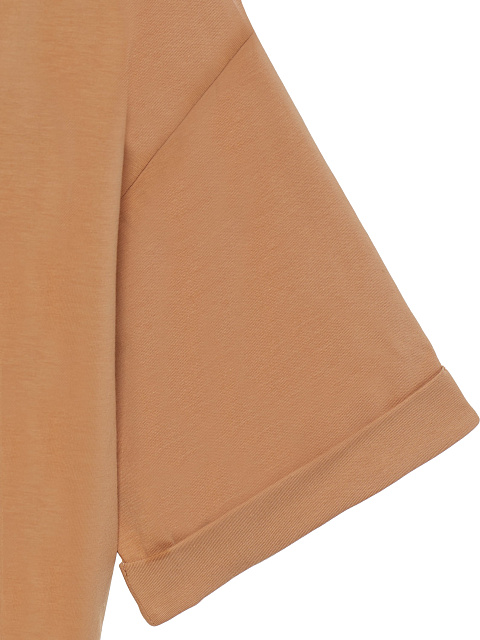 Beige cropped cotton T-shirt , 3