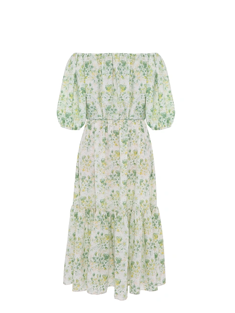 Green Floral Printed Midi Dress, 2