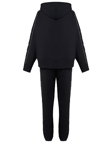 Black Jersey Set With Cross Embroidery, 2