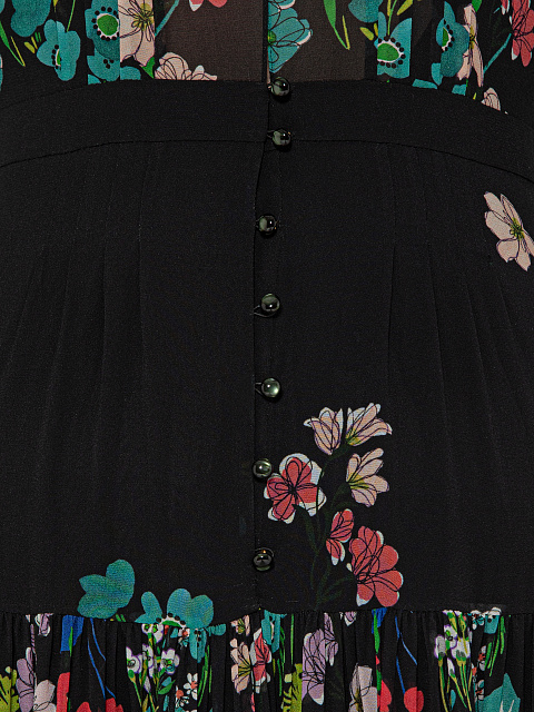 Black Floral Printed Chiffon Maxi Dress, 5