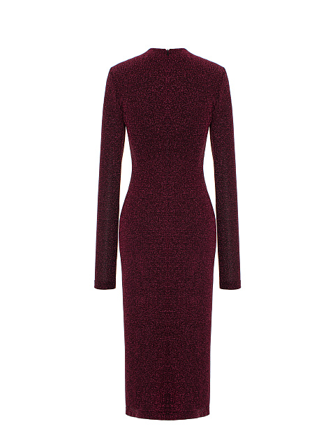 Bordeaux Lurex Jersey Midi Dress, 2