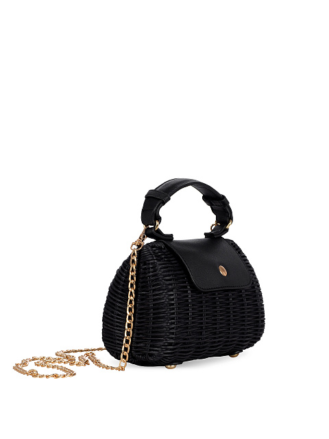 Black Wicker Mini Bag, 3 Black Wicker Mini Bag, 3