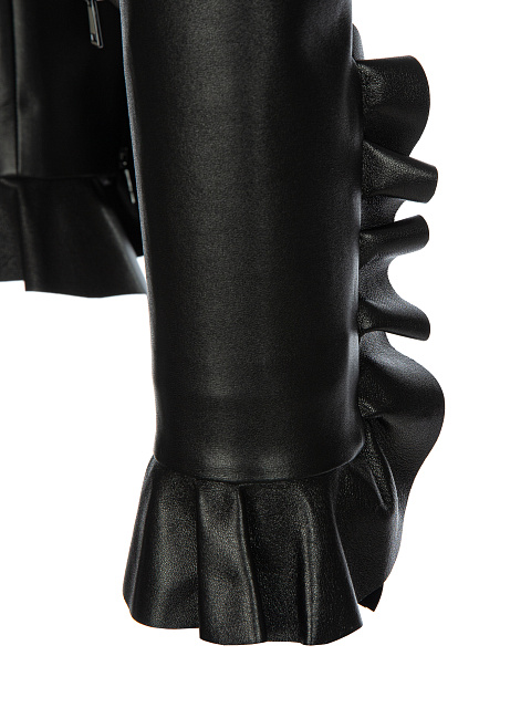 Black Leather Peplum Jacket, 4