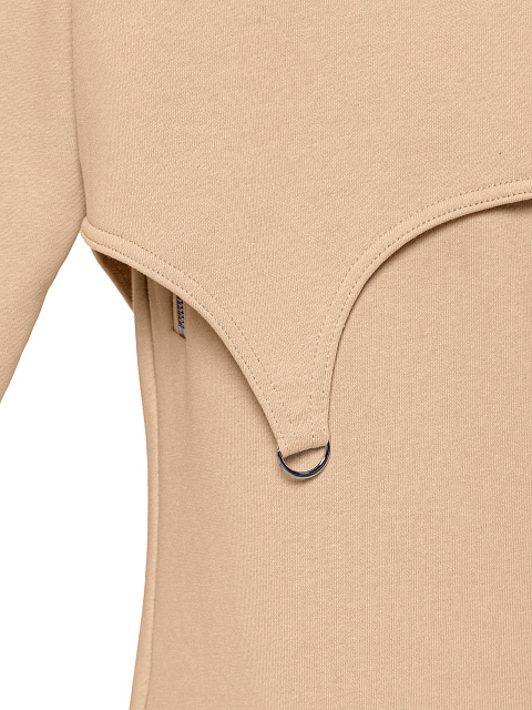 Beige Jersey Cargo Pants Suit, 5