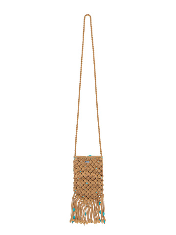 Beige Mini Bag With Bead Embroidery, 2